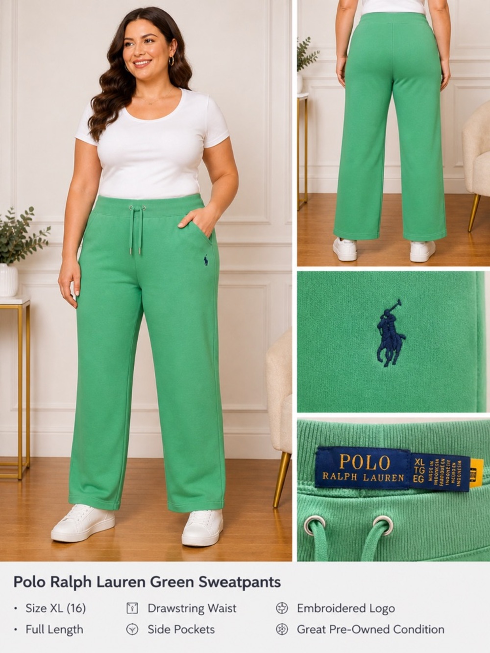 Polo Ralph Lauren Green Embroidered Sweatpants